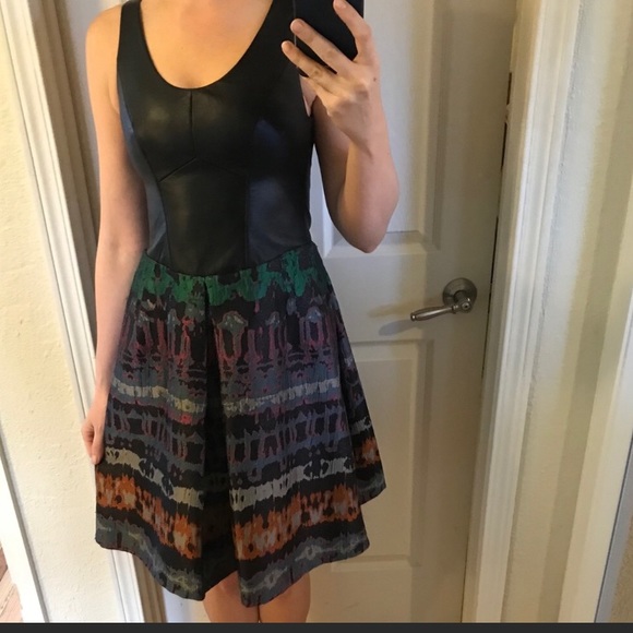 Yoana Baraschi leather Bodice Print Skirt Dress - Picture 3 of 4